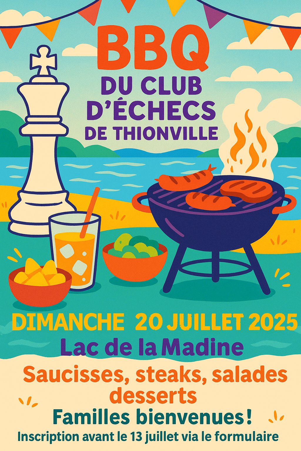 BBQ au lac de madine Club d'echec de THionville
